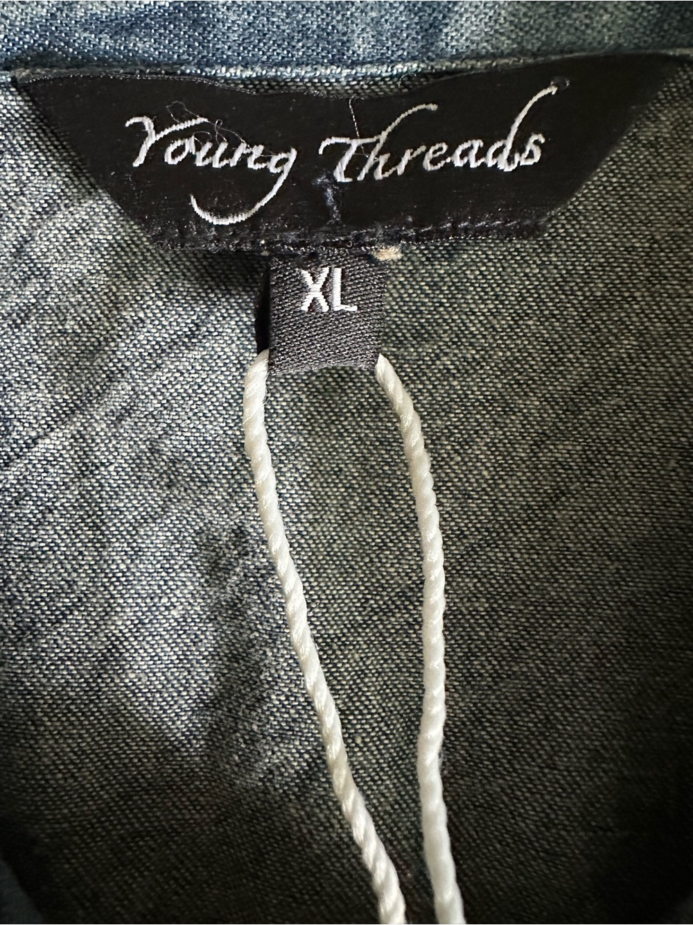 226 NWT Young Threads Front Open Asymmetrical High Low Top - Latte - Picture 7 of 7